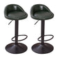 Modern Liftable Backrest Counter Stool Steel Household Bar Stool with Cushion and Pedal Blackish Green 2 Piece Set Clearhalo 'Bar Furniture' 'Bar Stools' 'bar_stools' 'furn' 'furn_bar_stools' 'furniture_bar_stools' 'Kitchen & Dining Furniture' 'kitchen&dining_furn' 'kitchen' 'kitchen_furn' Furniture' 4380237