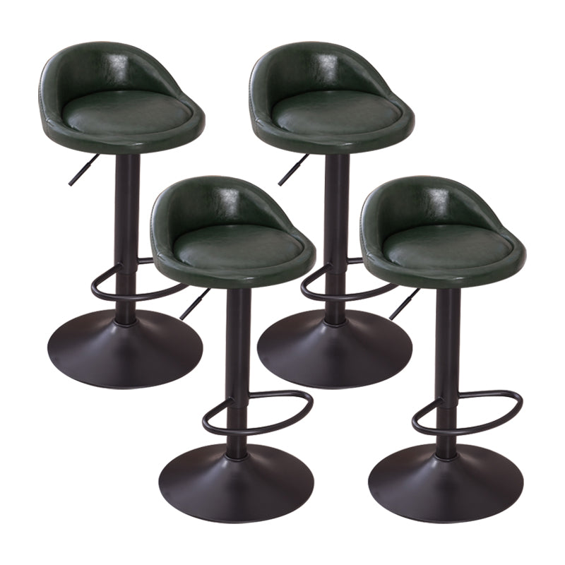 Modern Liftable Backrest Counter Stool Steel Household Bar Stool with Cushion and Pedal Blackish Green 4 Piece Set Clearhalo 'Bar Furniture' 'Bar Stools' 'bar_stools' 'furn' 'furn_bar_stools' 'furniture_bar_stools' 'Kitchen & Dining Furniture' 'kitchen&dining_furn' 'kitchen' 'kitchen_furn' Furniture' 4380238