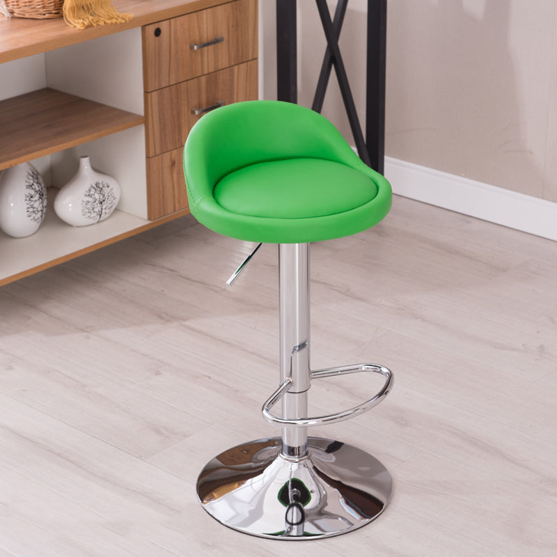 Modern Liftable Backrest Counter Stool Steel Household Bar Stool with Cushion and Pedal Green 1 Piece Clearhalo 'Bar Furniture' 'Bar Stools' 'bar_stools' 'furn' 'furn_bar_stools' 'furniture_bar_stools' 'Kitchen & Dining Furniture' 'kitchen&dining_furn' 'kitchen' 'kitchen_furn' Furniture' 4380251