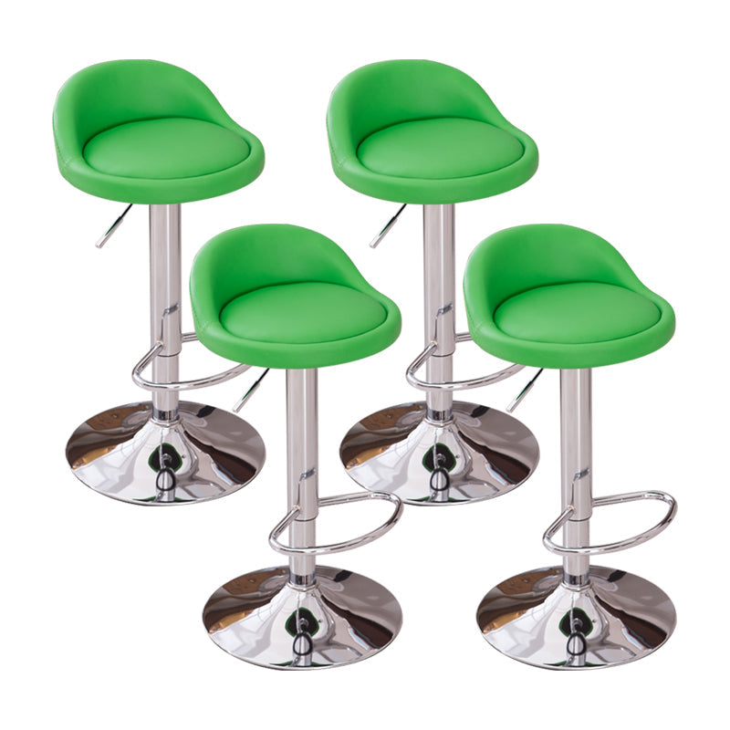 Modern Liftable Backrest Counter Stool Steel Household Bar Stool with Cushion and Pedal Green 4 Piece Set Clearhalo 'Bar Furniture' 'Bar Stools' 'bar_stools' 'furn' 'furn_bar_stools' 'furniture_bar_stools' 'Kitchen & Dining Furniture' 'kitchen&dining_furn' 'kitchen' 'kitchen_furn' Furniture' 4380253