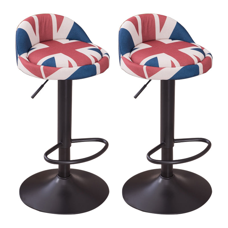 Modern Liftable Backrest Counter Stool Steel Household Bar Stool with Cushion and Pedal Red-Blue 2 Piece Set Clearhalo 'Bar Furniture' 'Bar Stools' 'bar_stools' 'furn' 'furn_bar_stools' 'furniture_bar_stools' 'Kitchen & Dining Furniture' 'kitchen&dining_furn' 'kitchen' 'kitchen_furn' Furniture' 4380255
