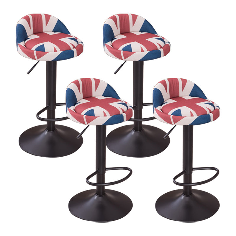 Modern Liftable Backrest Counter Stool Steel Household Bar Stool with Cushion and Pedal Red-Blue 4 Piece Set Clearhalo 'Bar Furniture' 'Bar Stools' 'bar_stools' 'furn' 'furn_bar_stools' 'furniture_bar_stools' 'Kitchen & Dining Furniture' 'kitchen&dining_furn' 'kitchen' 'kitchen_furn' Furniture' 4380256