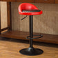 Modern Liftable Backrest Counter Stool Steel Household Bar Stool with Cushion and Pedal Burgundy-Black 1 Piece Clearhalo 'Bar Furniture' 'Bar Stools' 'bar_stools' 'furn' 'furn_bar_stools' 'furniture_bar_stools' 'Kitchen & Dining Furniture' 'kitchen&dining_furn' 'kitchen' 'kitchen_furn' Furniture' 4380257