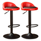 Modern Liftable Backrest Counter Stool Steel Household Bar Stool with Cushion and Pedal Burgundy-Black 2 Piece Set Clearhalo 'Bar Furniture' 'Bar Stools' 'bar_stools' 'furn' 'furn_bar_stools' 'furniture_bar_stools' 'Kitchen & Dining Furniture' 'kitchen&dining_furn' 'kitchen' 'kitchen_furn' Furniture' 4380258