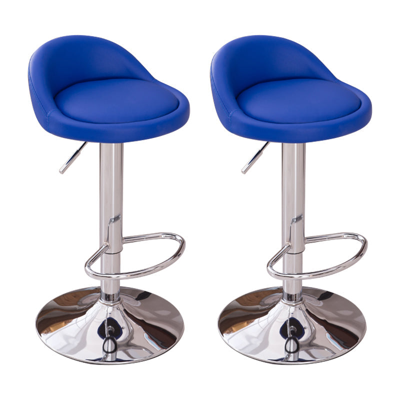 Modern Liftable Backrest Counter Stool Steel Household Bar Stool with Cushion and Pedal Royal Blue 2 Piece Set Clearhalo 'Bar Furniture' 'Bar Stools' 'bar_stools' 'furn' 'furn_bar_stools' 'furniture_bar_stools' 'Kitchen & Dining Furniture' 'kitchen&dining_furn' 'kitchen' 'kitchen_furn' Furniture' 4380261