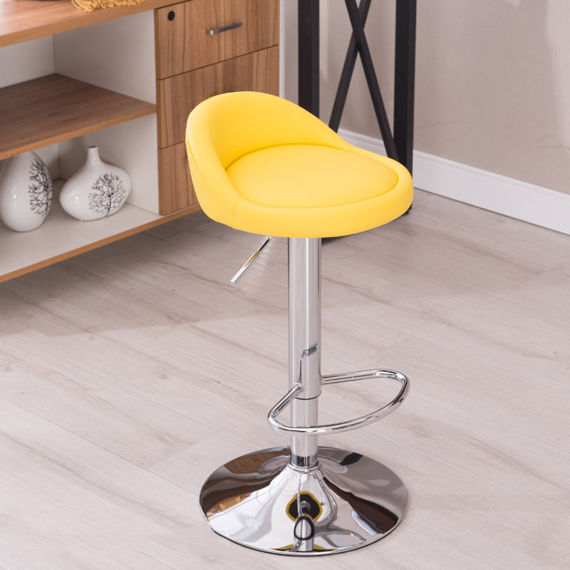 Modern Liftable Backrest Counter Stool Steel Household Bar Stool with Cushion and Pedal Yellow 1 Piece Clearhalo 'Bar Furniture' 'Bar Stools' 'bar_stools' 'furn' 'furn_bar_stools' 'furniture_bar_stools' 'Kitchen & Dining Furniture' 'kitchen&dining_furn' 'kitchen' 'kitchen_furn' Furniture' 4380263