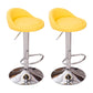 Modern Liftable Backrest Counter Stool Steel Household Bar Stool with Cushion and Pedal Yellow 2 Piece Set Clearhalo 'Bar Furniture' 'Bar Stools' 'bar_stools' 'furn' 'furn_bar_stools' 'furniture_bar_stools' 'Kitchen & Dining Furniture' 'kitchen&dining_furn' 'kitchen' 'kitchen_furn' Furniture' 4380264