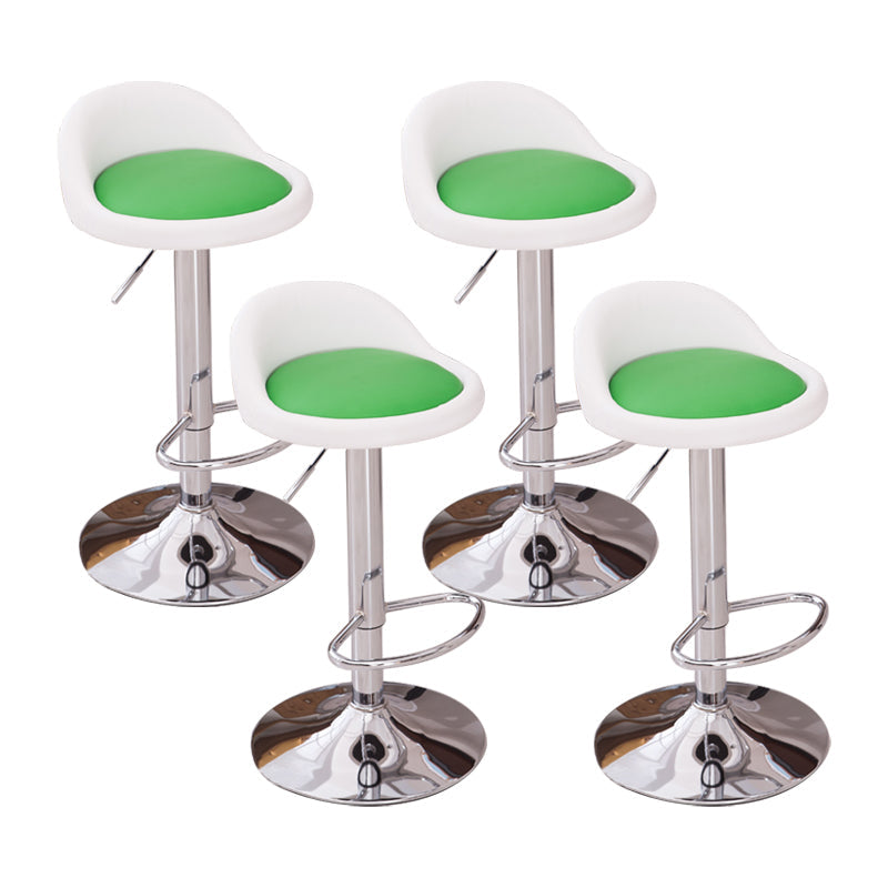 Modern Liftable Backrest Counter Stool Steel Household Bar Stool with Cushion and Pedal White-Green 4 Piece Set Clearhalo 'Bar Furniture' 'Bar Stools' 'bar_stools' 'furn' 'furn_bar_stools' 'furniture_bar_stools' 'Kitchen & Dining Furniture' 'kitchen&dining_furn' 'kitchen' 'kitchen_furn' Furniture' 4380268