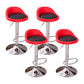 Modern Liftable Backrest Counter Stool Steel Household Bar Stool with Cushion and Pedal Rose Red-Black 4 Piece Set Clearhalo 'Bar Furniture' 'Bar Stools' 'bar_stools' 'furn' 'furn_bar_stools' 'furniture_bar_stools' 'Kitchen & Dining Furniture' 'kitchen&dining_furn' 'kitchen' 'kitchen_furn' Furniture' 4380271