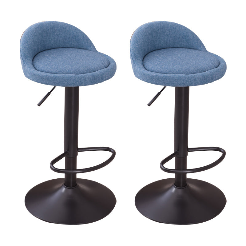 Modern Liftable Backrest Counter Stool Steel Household Bar Stool with Cushion and Pedal Light Blue 2 Piece Set Clearhalo 'Bar Furniture' 'Bar Stools' 'bar_stools' 'furn' 'furn_bar_stools' 'furniture_bar_stools' 'Kitchen & Dining Furniture' 'kitchen&dining_furn' 'kitchen' 'kitchen_furn' Furniture' 4380273