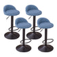 Modern Liftable Backrest Counter Stool Steel Household Bar Stool with Cushion and Pedal Light Blue 4 Piece Set Clearhalo 'Bar Furniture' 'Bar Stools' 'bar_stools' 'furn' 'furn_bar_stools' 'furniture_bar_stools' 'Kitchen & Dining Furniture' 'kitchen&dining_furn' 'kitchen' 'kitchen_furn' Furniture' 4380274