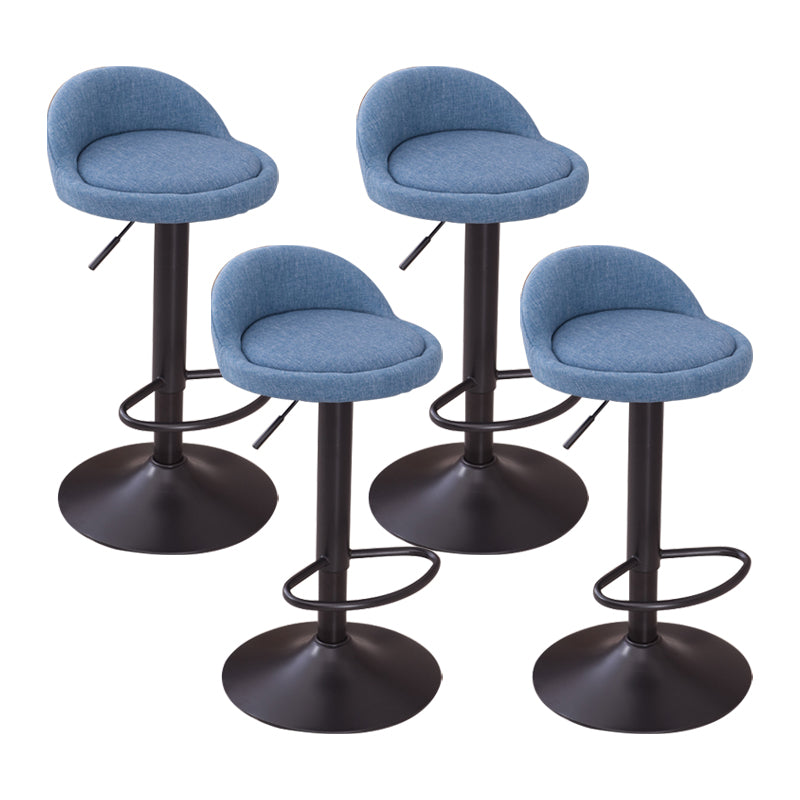 Modern Liftable Backrest Counter Stool Steel Household Bar Stool with Cushion and Pedal Light Blue 4 Piece Set Clearhalo 'Bar Furniture' 'Bar Stools' 'bar_stools' 'furn' 'furn_bar_stools' 'furniture_bar_stools' 'Kitchen & Dining Furniture' 'kitchen&dining_furn' 'kitchen' 'kitchen_furn' Furniture' 4380274