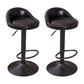 Modern Liftable Backrest Counter Stool Steel Household Bar Stool with Cushion and Pedal Gloss Black 2 Piece Set Clearhalo 'Bar Furniture' 'Bar Stools' 'bar_stools' 'furn' 'furn_bar_stools' 'furniture_bar_stools' 'Kitchen & Dining Furniture' 'kitchen&dining_furn' 'kitchen' 'kitchen_furn' Furniture' 4380276