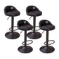 Modern Liftable Backrest Counter Stool Steel Household Bar Stool with Cushion and Pedal Gloss Black 4 Piece Set Clearhalo 'Bar Furniture' 'Bar Stools' 'bar_stools' 'furn' 'furn_bar_stools' 'furniture_bar_stools' 'Kitchen & Dining Furniture' 'kitchen&dining_furn' 'kitchen' 'kitchen_furn' Furniture' 4380277