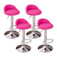 Modern Liftable Backrest Counter Stool Steel Household Bar Stool with Cushion and Pedal Rose Red 4 Piece Set Clearhalo 'Bar Furniture' 'Bar Stools' 'bar_stools' 'furn' 'furn_bar_stools' 'furniture_bar_stools' 'Kitchen & Dining Furniture' 'kitchen&dining_furn' 'kitchen' 'kitchen_furn' Furniture' 4380280