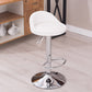 Modern Liftable Backrest Counter Stool Steel Household Bar Stool with Cushion and Pedal White 1 Piece Clearhalo 'Bar Furniture' 'Bar Stools' 'bar_stools' 'furn' 'furn_bar_stools' 'furniture_bar_stools' 'Kitchen & Dining Furniture' 'kitchen&dining_furn' 'kitchen' 'kitchen_furn' Furniture' 4380284