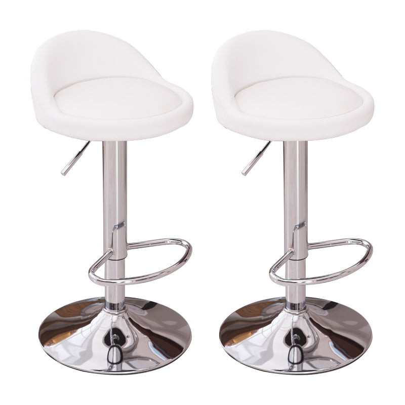 Modern Liftable Backrest Counter Stool Steel Household Bar Stool with Cushion and Pedal White 2 Piece Set Clearhalo 'Bar Furniture' 'Bar Stools' 'bar_stools' 'furn' 'furn_bar_stools' 'furniture_bar_stools' 'Kitchen & Dining Furniture' 'kitchen&dining_furn' 'kitchen' 'kitchen_furn' Furniture' 4380285