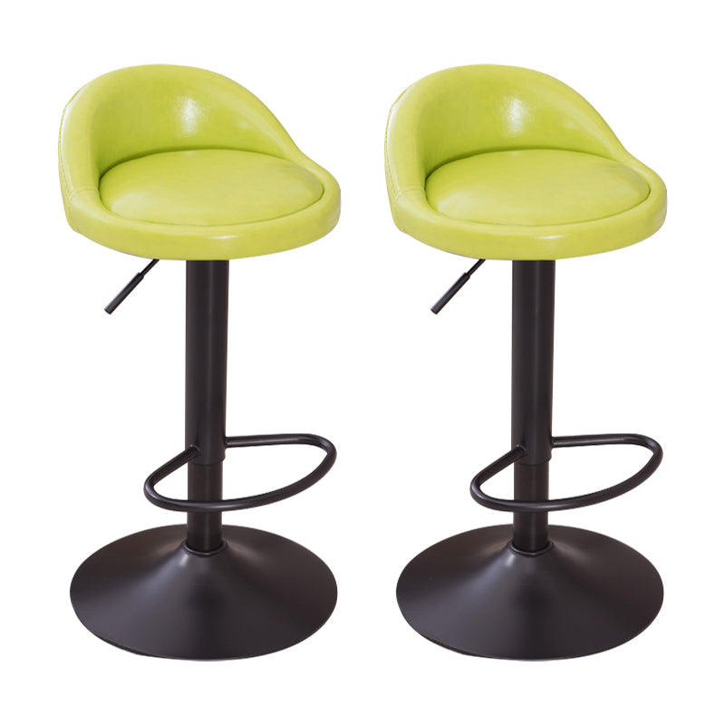 Modern Liftable Backrest Counter Stool Steel Household Bar Stool with Cushion and Pedal Light Green 2 Piece Set Clearhalo 'Bar Furniture' 'Bar Stools' 'bar_stools' 'furn' 'furn_bar_stools' 'furniture_bar_stools' 'Kitchen & Dining Furniture' 'kitchen&dining_furn' 'kitchen' 'kitchen_furn' Furniture' 4380291