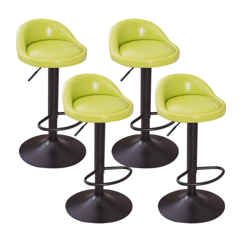 Modern Liftable Backrest Counter Stool Steel Household Bar Stool with Cushion and Pedal Light Green 4 Piece Set Clearhalo 'Bar Furniture' 'Bar Stools' 'bar_stools' 'furn' 'furn_bar_stools' 'furniture_bar_stools' 'Kitchen & Dining Furniture' 'kitchen&dining_furn' 'kitchen' 'kitchen_furn' Furniture' 4380292