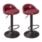 Modern Liftable Backrest Counter Stool Steel Household Bar Stool with Cushion and Pedal Burgundy 2 Piece Set Clearhalo 'Bar Furniture' 'Bar Stools' 'bar_stools' 'furn' 'furn_bar_stools' 'furniture_bar_stools' 'Kitchen & Dining Furniture' 'kitchen&dining_furn' 'kitchen' 'kitchen_furn' Furniture' 4380294