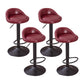 Modern Liftable Backrest Counter Stool Steel Household Bar Stool with Cushion and Pedal Burgundy 4 Piece Set Clearhalo 'Bar Furniture' 'Bar Stools' 'bar_stools' 'furn' 'furn_bar_stools' 'furniture_bar_stools' 'Kitchen & Dining Furniture' 'kitchen&dining_furn' 'kitchen' 'kitchen_furn' Furniture' 4380295