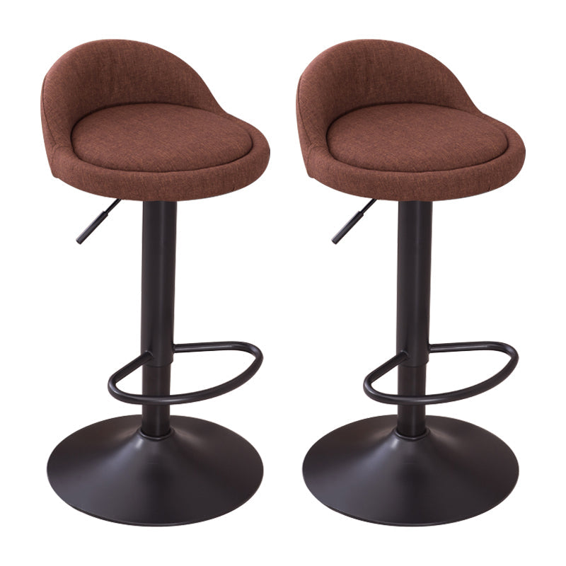 Modern Liftable Backrest Counter Stool Steel Household Bar Stool with Cushion and Pedal Coffee 2 Piece Set Clearhalo 'Bar Furniture' 'Bar Stools' 'bar_stools' 'furn' 'furn_bar_stools' 'furniture_bar_stools' 'Kitchen & Dining Furniture' 'kitchen&dining_furn' 'kitchen' 'kitchen_furn' Furniture' 4380297