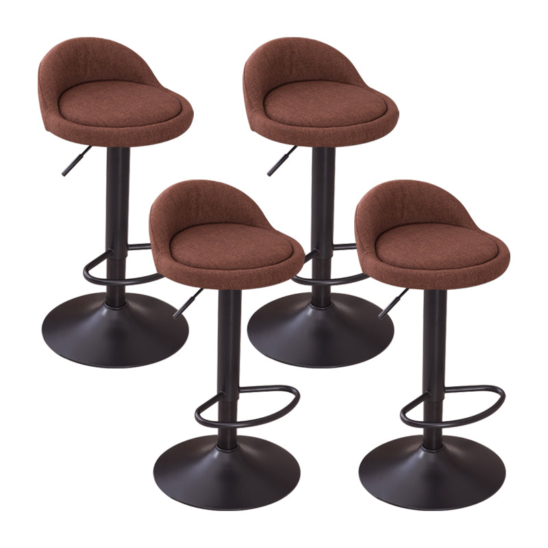 Modern Liftable Backrest Counter Stool Steel Household Bar Stool with Cushion and Pedal Coffee 4 Piece Set Clearhalo 'Bar Furniture' 'Bar Stools' 'bar_stools' 'furn' 'furn_bar_stools' 'furniture_bar_stools' 'Kitchen & Dining Furniture' 'kitchen&dining_furn' 'kitchen' 'kitchen_furn' Furniture' 4380298