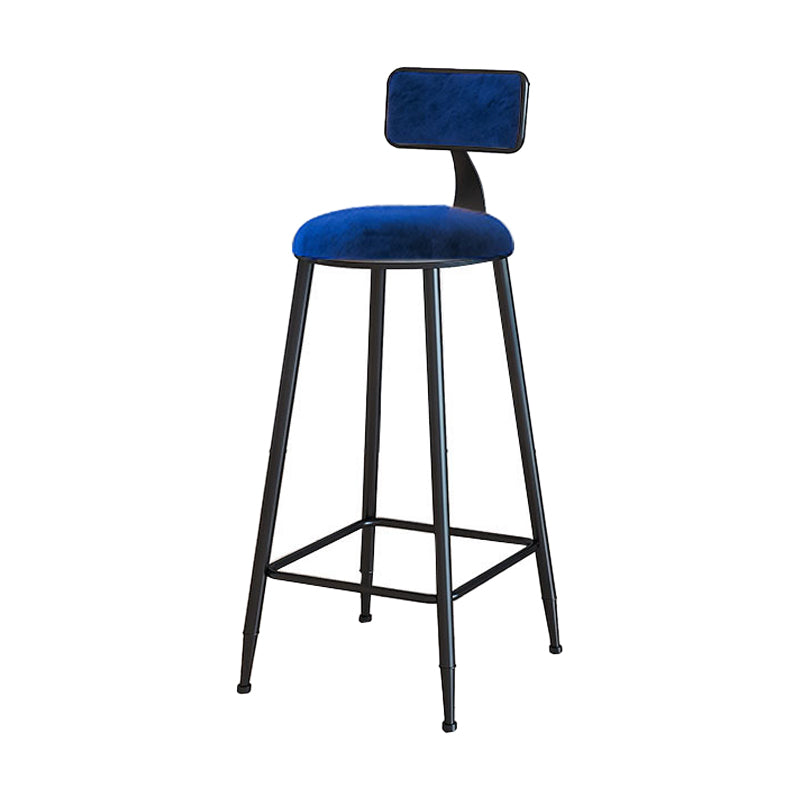 Modern Metal Upholstered Bar Stool Bristol Bar Stool with Iron Legs and Cushion Blue 1 Piece Bar Stool(30"H) Clearhalo 'Bar Furniture' 'Bar Stools' 'bar_stools' 'furn' 'furn_bar_stools' 'furniture_bar_stools' 'Kitchen & Dining Furniture' 'kitchen&dining_furn' 'kitchen' 'kitchen_furn' Furniture' 4380366