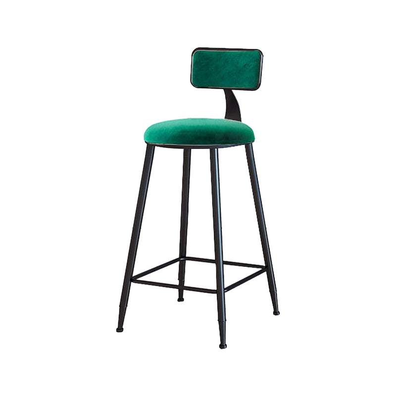 Modern Metal Upholstered Bar Stool Bristol Bar Stool with Iron Legs and Cushion Green 1 Piece Counter Stool(26"H) Clearhalo 'Bar Furniture' 'Bar Stools' 'bar_stools' 'furn' 'furn_bar_stools' 'furniture_bar_stools' 'Kitchen & Dining Furniture' 'kitchen&dining_furn' 'kitchen' 'kitchen_furn' Furniture' 4380373
