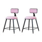 Modern Metal Upholstered Bar Stool Bristol Bar Stool with Iron Legs and Cushion Pink 2 Piece Set Short Stool(18"H) Clearhalo 'Bar Furniture' 'Bar Stools' 'bar_stools' 'furn' 'furn_bar_stools' 'furniture_bar_stools' 'Kitchen & Dining Furniture' 'kitchen&dining_furn' 'kitchen' 'kitchen_furn' Furniture' 4380374