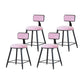 Modern Metal Upholstered Bar Stool Bristol Bar Stool with Iron Legs and Cushion Pink 4 Piece Set Short Stool(18"H) Clearhalo 'Bar Furniture' 'Bar Stools' 'bar_stools' 'furn' 'furn_bar_stools' 'furniture_bar_stools' 'Kitchen & Dining Furniture' 'kitchen&dining_furn' 'kitchen' 'kitchen_furn' Furniture' 4380376