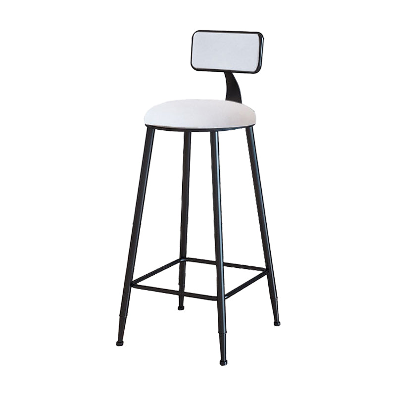 Modern Metal Upholstered Bar Stool Bristol Bar Stool with Iron Legs and Cushion White 1 Piece Bar Stool(30"H) Clearhalo 'Bar Furniture' 'Bar Stools' 'bar_stools' 'furn' 'furn_bar_stools' 'furniture_bar_stools' 'Kitchen & Dining Furniture' 'kitchen&dining_furn' 'kitchen' 'kitchen_furn' Furniture' 4380378