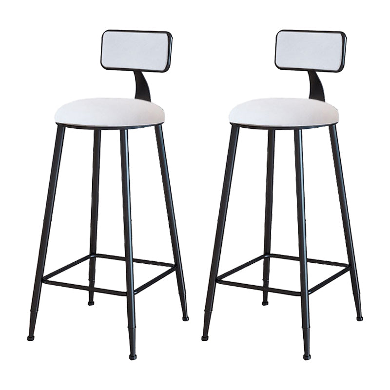 Modern Metal Upholstered Bar Stool Bristol Bar Stool with Iron Legs and Cushion White 2 Piece Set Bar Stool(30"H) Clearhalo 'Bar Furniture' 'Bar Stools' 'bar_stools' 'furn' 'furn_bar_stools' 'furniture_bar_stools' 'Kitchen & Dining Furniture' 'kitchen&dining_furn' 'kitchen' 'kitchen_furn' Furniture' 4380379