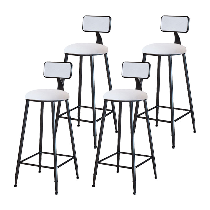 Modern Metal Upholstered Bar Stool Bristol Bar Stool with Iron Legs and Cushion White 4 Piece Set Bar Stool(30"H) Clearhalo 'Bar Furniture' 'Bar Stools' 'bar_stools' 'furn' 'furn_bar_stools' 'furniture_bar_stools' 'Kitchen & Dining Furniture' 'kitchen&dining_furn' 'kitchen' 'kitchen_furn' Furniture' 4380381