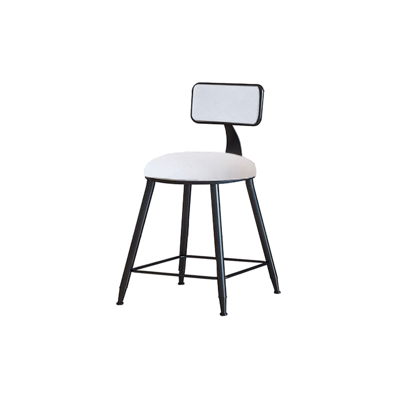 Modern Metal Upholstered Bar Stool Bristol Bar Stool with Iron Legs and Cushion White 1 Piece Short Stool(18"H) Clearhalo 'Bar Furniture' 'Bar Stools' 'bar_stools' 'furn' 'furn_bar_stools' 'furniture_bar_stools' 'Kitchen & Dining Furniture' 'kitchen&dining_furn' 'kitchen' 'kitchen_furn' Furniture' 4380383