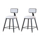 Modern Metal Upholstered Bar Stool Bristol Bar Stool with Iron Legs and Cushion White 2 Piece Set Short Stool(18"H) Clearhalo 'Bar Furniture' 'Bar Stools' 'bar_stools' 'furn' 'furn_bar_stools' 'furniture_bar_stools' 'Kitchen & Dining Furniture' 'kitchen&dining_furn' 'kitchen' 'kitchen_furn' Furniture' 4380384