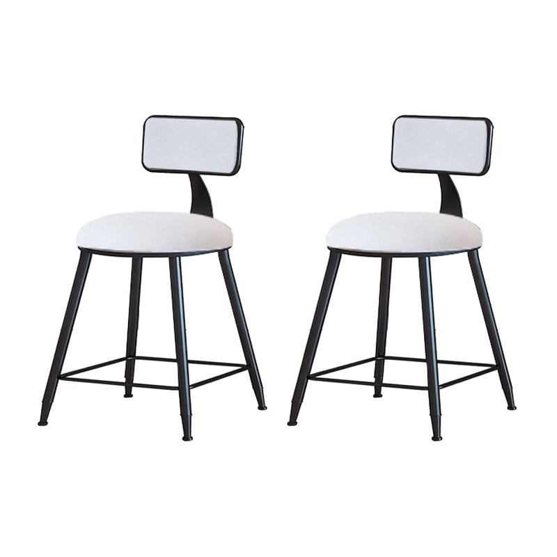 Modern Metal Upholstered Bar Stool Bristol Bar Stool with Iron Legs and Cushion White 2 Piece Set Short Stool(18"H) Clearhalo 'Bar Furniture' 'Bar Stools' 'bar_stools' 'furn' 'furn_bar_stools' 'furniture_bar_stools' 'Kitchen & Dining Furniture' 'kitchen&dining_furn' 'kitchen' 'kitchen_furn' Furniture' 4380384