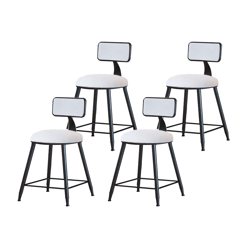 Modern Metal Upholstered Bar Stool Bristol Bar Stool with Iron Legs and Cushion White 4 Piece Set Short Stool(18"H) Clearhalo 'Bar Furniture' 'Bar Stools' 'bar_stools' 'furn' 'furn_bar_stools' 'furniture_bar_stools' 'Kitchen & Dining Furniture' 'kitchen&dining_furn' 'kitchen' 'kitchen_furn' Furniture' 4380385
