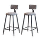 Modern Metal Upholstered Bar Stool Bristol Bar Stool with Iron Legs and Cushion Grey 2 Piece Set Counter Stool(26"H) Clearhalo 'Bar Furniture' 'Bar Stools' 'bar_stools' 'furn' 'furn_bar_stools' 'furniture_bar_stools' 'Kitchen & Dining Furniture' 'kitchen&dining_furn' 'kitchen' 'kitchen_furn' Furniture' 4380387