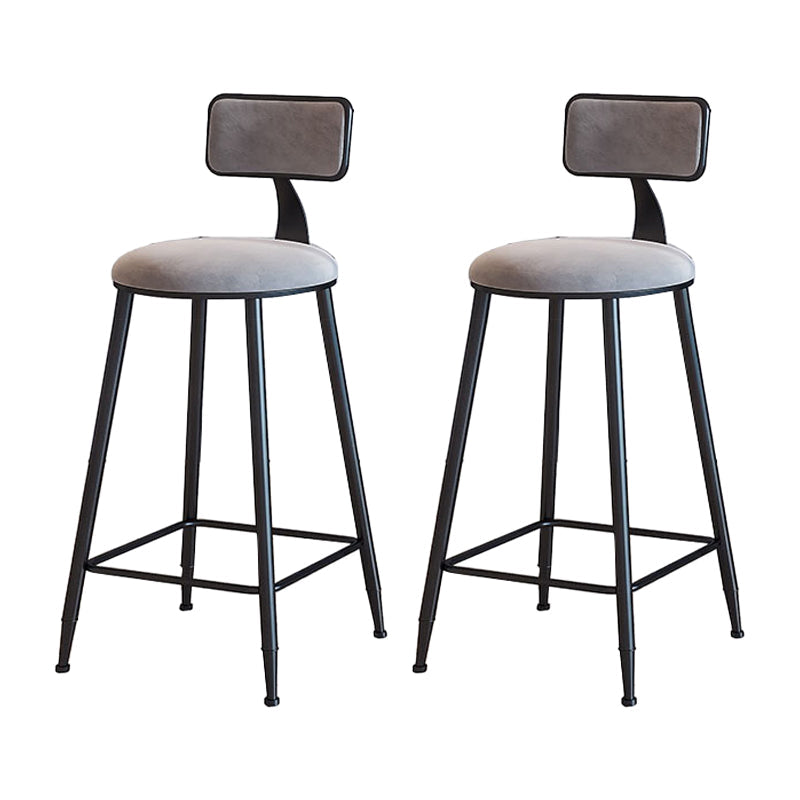 Modern Metal Upholstered Bar Stool Bristol Bar Stool with Iron Legs and Cushion Grey 2 Piece Set Counter Stool(26"H) Clearhalo 'Bar Furniture' 'Bar Stools' 'bar_stools' 'furn' 'furn_bar_stools' 'furniture_bar_stools' 'Kitchen & Dining Furniture' 'kitchen&dining_furn' 'kitchen' 'kitchen_furn' Furniture' 4380387