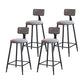 Modern Metal Upholstered Bar Stool Bristol Bar Stool with Iron Legs and Cushion Grey 4 Piece Set Counter Stool(26"H) Clearhalo 'Bar Furniture' 'Bar Stools' 'bar_stools' 'furn' 'furn_bar_stools' 'furniture_bar_stools' 'Kitchen & Dining Furniture' 'kitchen&dining_furn' 'kitchen' 'kitchen_furn' Furniture' 4380388