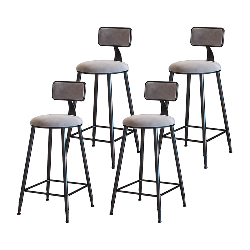 Modern Metal Upholstered Bar Stool Bristol Bar Stool with Iron Legs and Cushion Grey 4 Piece Set Counter Stool(26"H) Clearhalo 'Bar Furniture' 'Bar Stools' 'bar_stools' 'furn' 'furn_bar_stools' 'furniture_bar_stools' 'Kitchen & Dining Furniture' 'kitchen&dining_furn' 'kitchen' 'kitchen_furn' Furniture' 4380388