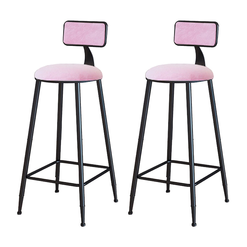 Modern Metal Upholstered Bar Stool Bristol Bar Stool with Iron Legs and Cushion Pink 2 Piece Set Bar Stool(30"H) Clearhalo 'Bar Furniture' 'Bar Stools' 'bar_stools' 'furn' 'furn_bar_stools' 'furniture_bar_stools' 'Kitchen & Dining Furniture' 'kitchen&dining_furn' 'kitchen' 'kitchen_furn' Furniture' 4380390