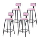 Modern Metal Upholstered Bar Stool Bristol Bar Stool with Iron Legs and Cushion Pink 4 Piece Set Bar Stool(30"H) Clearhalo 'Bar Furniture' 'Bar Stools' 'bar_stools' 'furn' 'furn_bar_stools' 'furniture_bar_stools' 'Kitchen & Dining Furniture' 'kitchen&dining_furn' 'kitchen' 'kitchen_furn' Furniture' 4380391