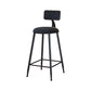 Modern Metal Upholstered Bar Stool Bristol Bar Stool with Iron Legs and Cushion Black 1 Piece Counter Stool(26"H) Clearhalo 'Bar Furniture' 'Bar Stools' 'bar_stools' 'furn' 'furn_bar_stools' 'furniture_bar_stools' 'Kitchen & Dining Furniture' 'kitchen&dining_furn' 'kitchen' 'kitchen_furn' Furniture' 4380392