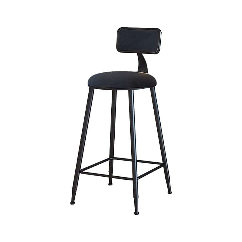 Modern Metal Upholstered Bar Stool Bristol Bar Stool with Iron Legs and Cushion Black 1 Piece Counter Stool(26"H) Clearhalo 'Bar Furniture' 'Bar Stools' 'bar_stools' 'furn' 'furn_bar_stools' 'furniture_bar_stools' 'Kitchen & Dining Furniture' 'kitchen&dining_furn' 'kitchen' 'kitchen_furn' Furniture' 4380392