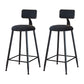 Modern Metal Upholstered Bar Stool Bristol Bar Stool with Iron Legs and Cushion Black 2 Piece Set Counter Stool(26"H) Clearhalo 'Bar Furniture' 'Bar Stools' 'bar_stools' 'furn' 'furn_bar_stools' 'furniture_bar_stools' 'Kitchen & Dining Furniture' 'kitchen&dining_furn' 'kitchen' 'kitchen_furn' Furniture' 4380393