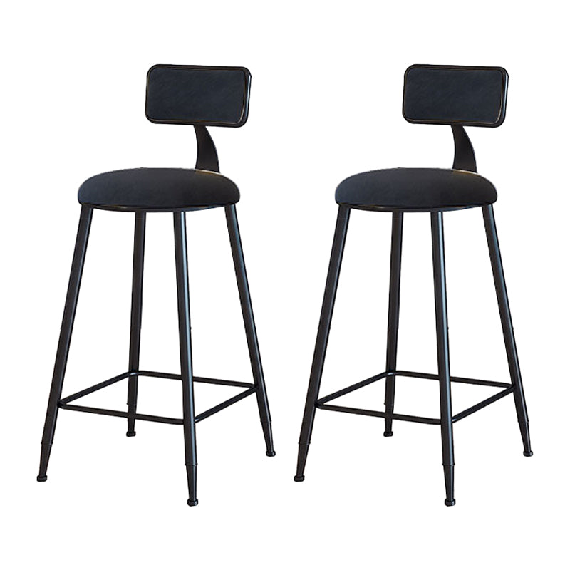 Modern Metal Upholstered Bar Stool Bristol Bar Stool with Iron Legs and Cushion Black 2 Piece Set Counter Stool(26"H) Clearhalo 'Bar Furniture' 'Bar Stools' 'bar_stools' 'furn' 'furn_bar_stools' 'furniture_bar_stools' 'Kitchen & Dining Furniture' 'kitchen&dining_furn' 'kitchen' 'kitchen_furn' Furniture' 4380393