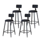 Modern Metal Upholstered Bar Stool Bristol Bar Stool with Iron Legs and Cushion Black 4 Piece Set Counter Stool(26"H) Clearhalo 'Bar Furniture' 'Bar Stools' 'bar_stools' 'furn' 'furn_bar_stools' 'furniture_bar_stools' 'Kitchen & Dining Furniture' 'kitchen&dining_furn' 'kitchen' 'kitchen_furn' Furniture' 4380394