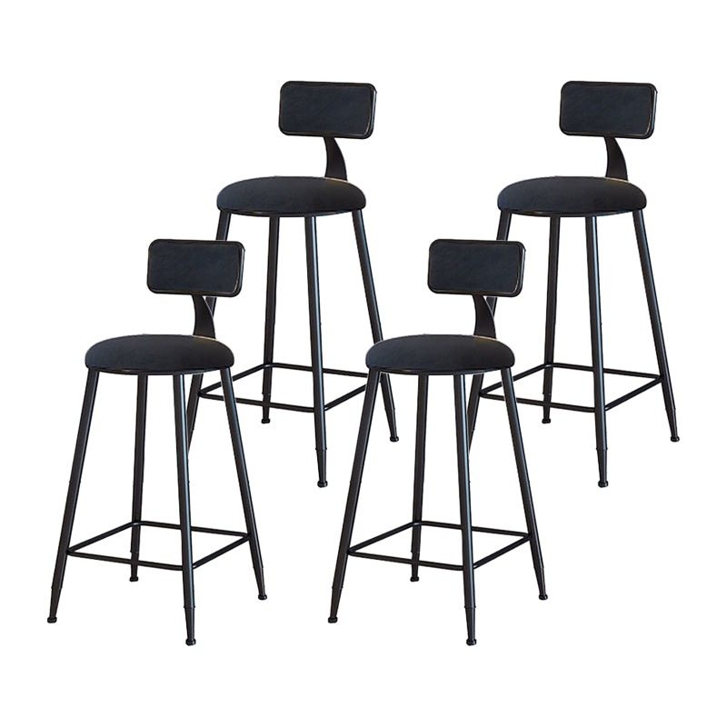 Modern Metal Upholstered Bar Stool Bristol Bar Stool with Iron Legs and Cushion Black 4 Piece Set Counter Stool(26"H) Clearhalo 'Bar Furniture' 'Bar Stools' 'bar_stools' 'furn' 'furn_bar_stools' 'furniture_bar_stools' 'Kitchen & Dining Furniture' 'kitchen&dining_furn' 'kitchen' 'kitchen_furn' Furniture' 4380394
